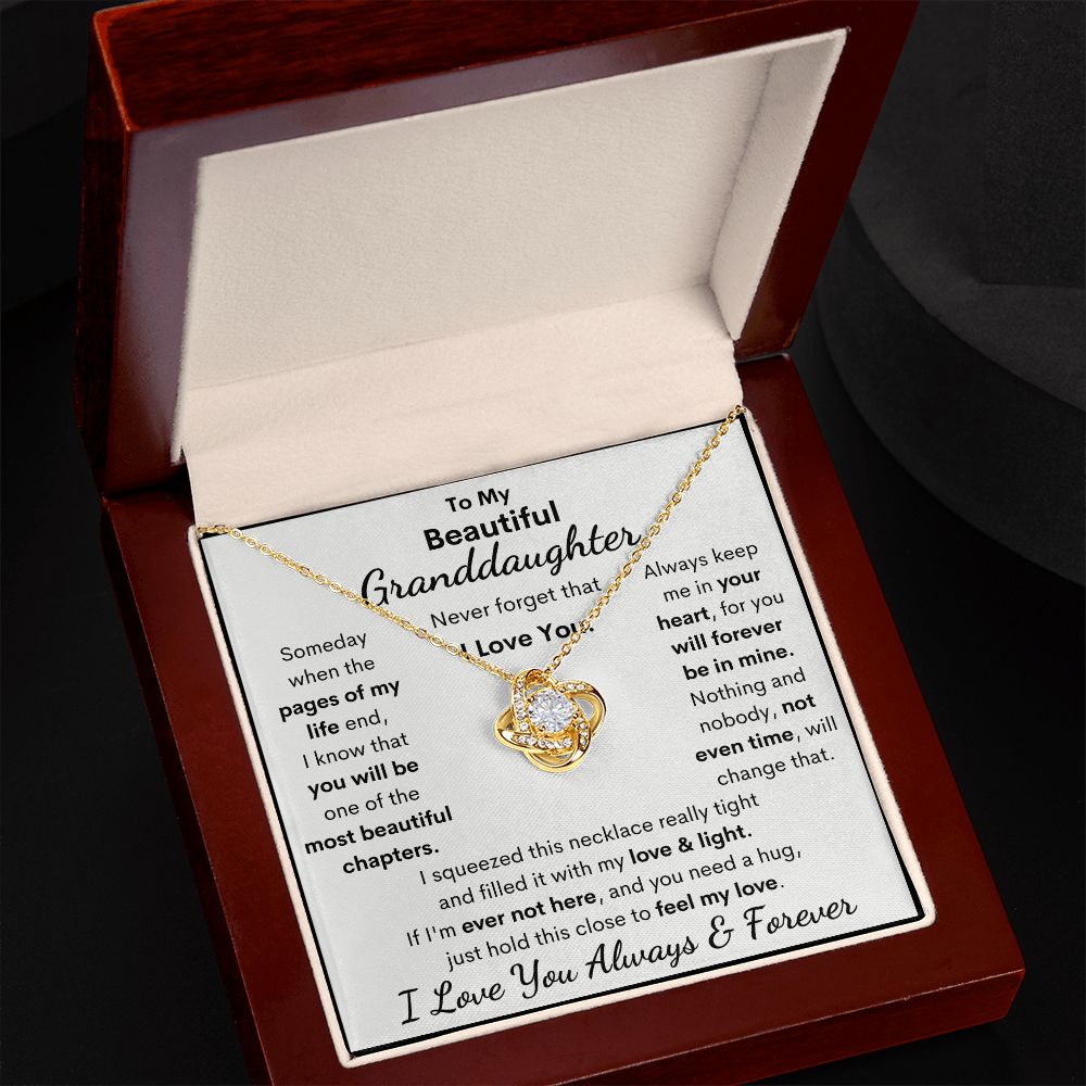 Granddaughter, I Squeezed This Necklace Really Tight, Love Knot Necklace, Holiday