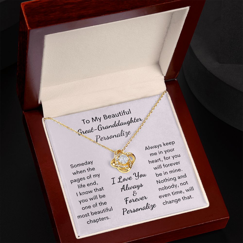 Great Granddaughter, Love Knot Necklace