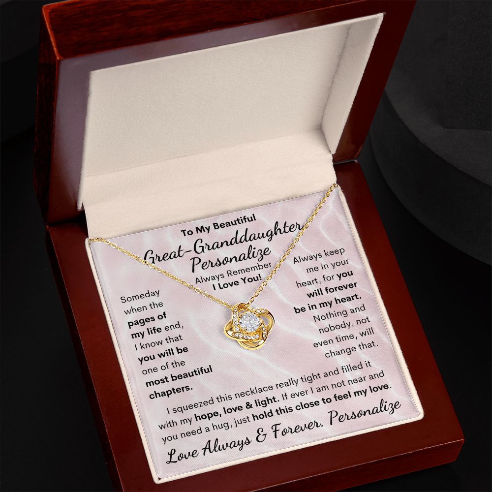 Great-Granddaughter, Love Knot Necklace