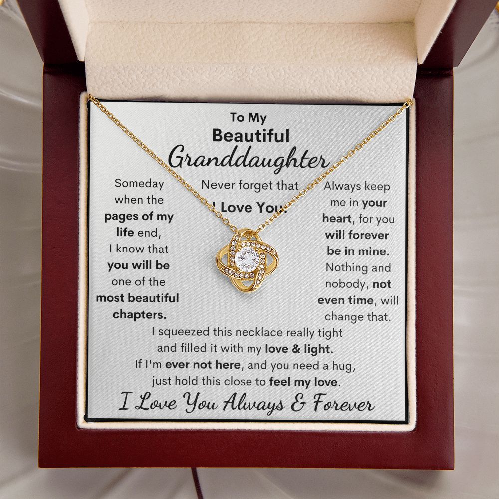 Granddaughter, I Squeezed This Necklace Really Tight, Love Knot Necklace, Holiday