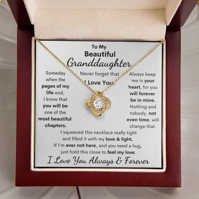Granddaughter, I Squeezed This Necklace Really Tight, Love Knot Necklace, Holiday