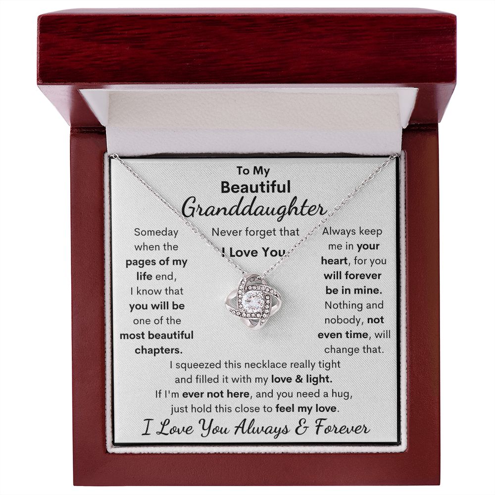 Granddaughter, I Squeezed This Necklace Really Tight, Love Knot Necklace, Holiday