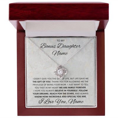 Bonus Daughter, Love Knot Necklace