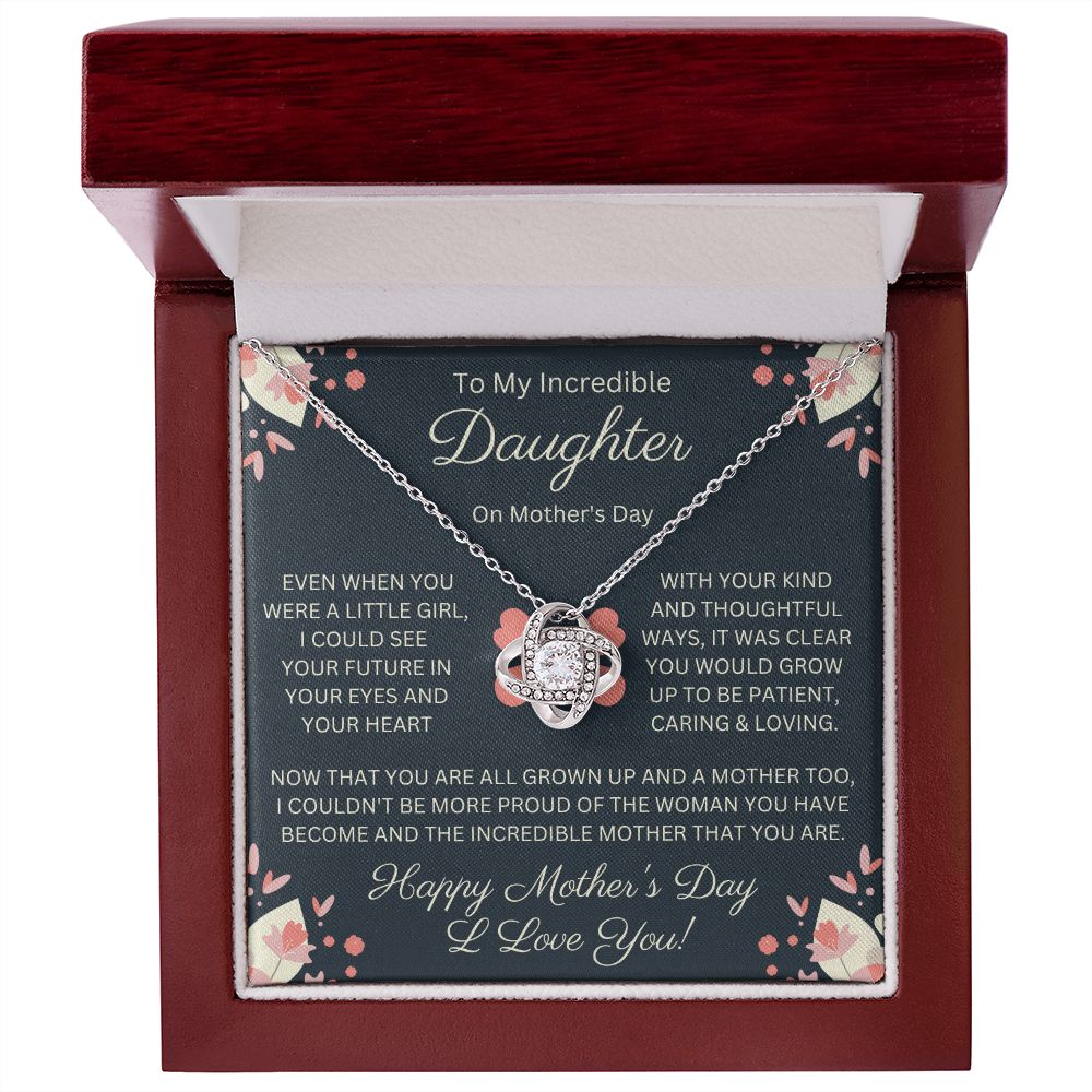 Daughter Gift for Mother's Day, Love Knot Necklace
