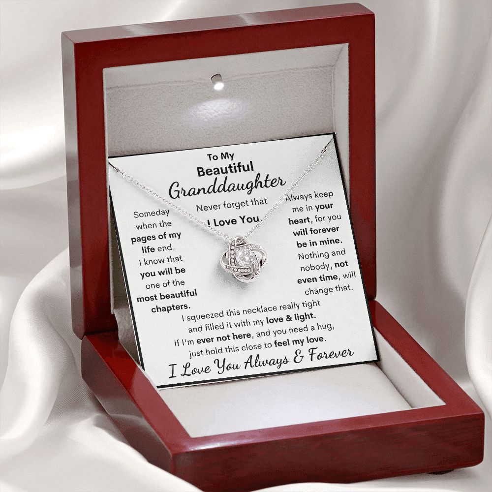 Granddaughter, I Squeezed This Necklace Really Tight, Love Knot Necklace, Holiday