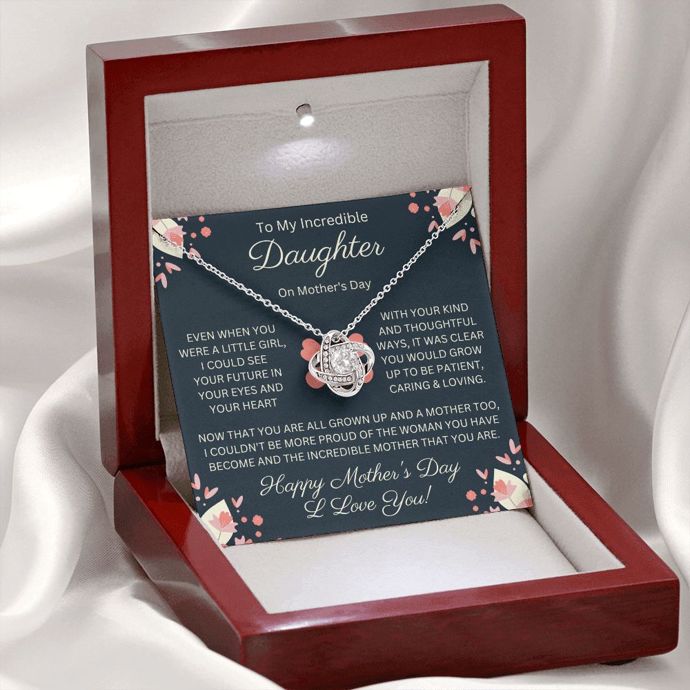 Daughter Gift for Mother's Day, Love Knot Necklace