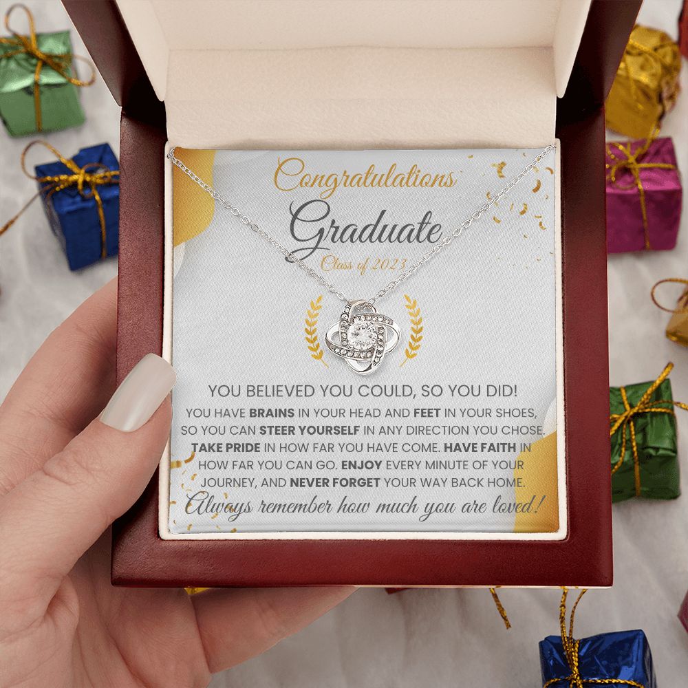 Graduation Gift, Love Knot Necklace