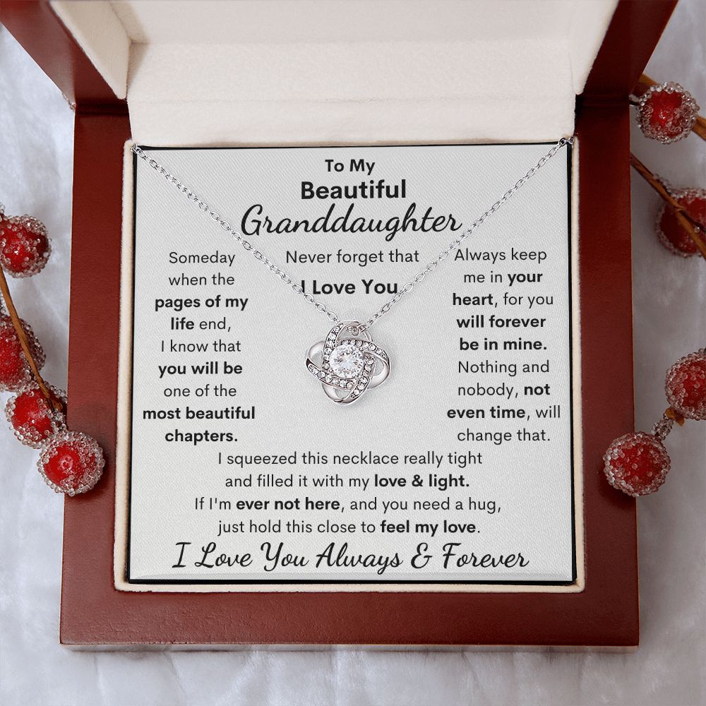 Granddaughter, I Squeezed This Necklace Really Tight, Love Knot Necklace, Holiday
