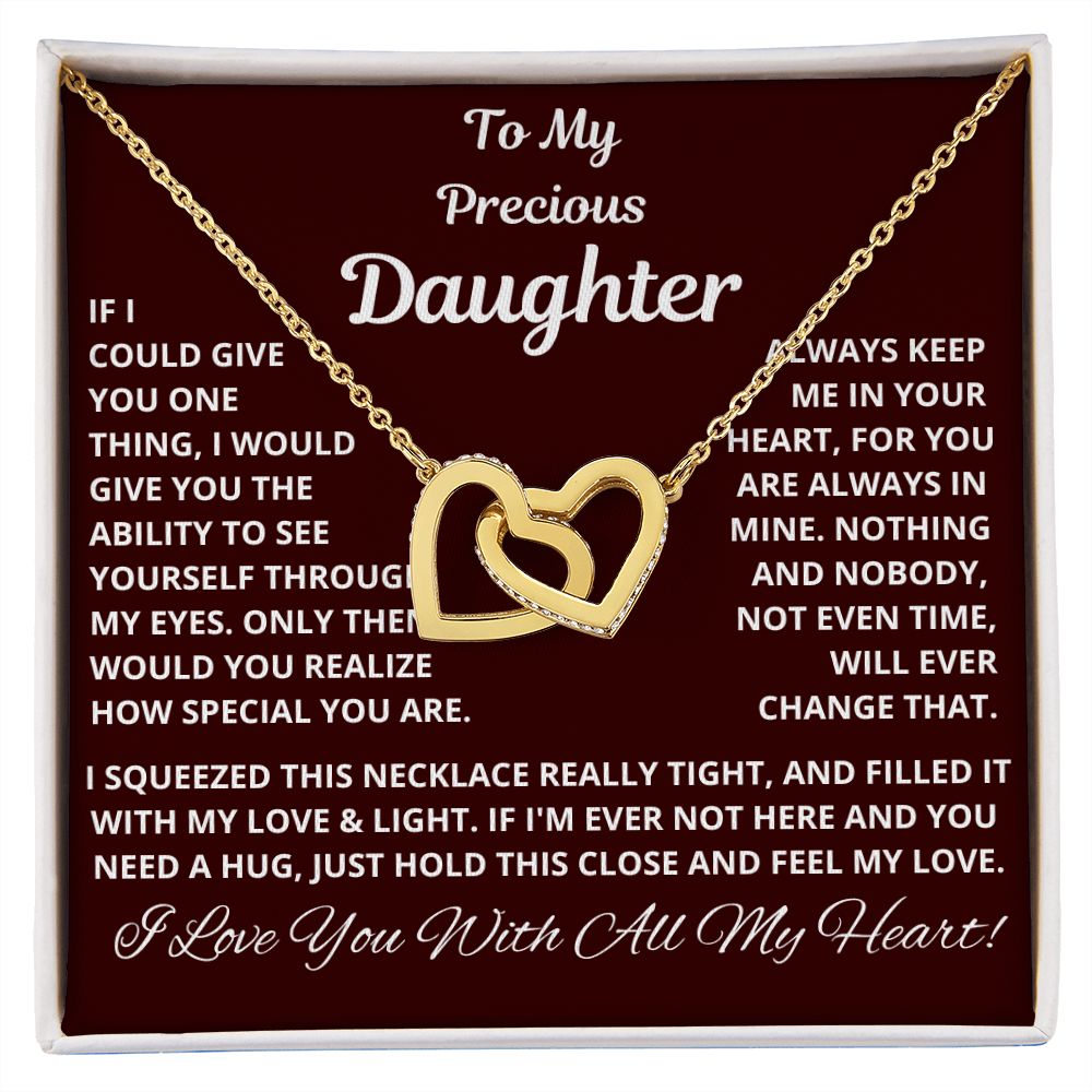 Daughter, If I Could Give You One Thing, Interlocking Hearts Necklace, Holiday