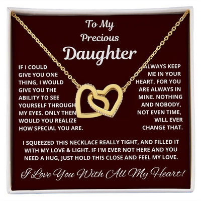 Daughter, If I could Give You One Thing, Interlocking Hearts Necklace, Holiday