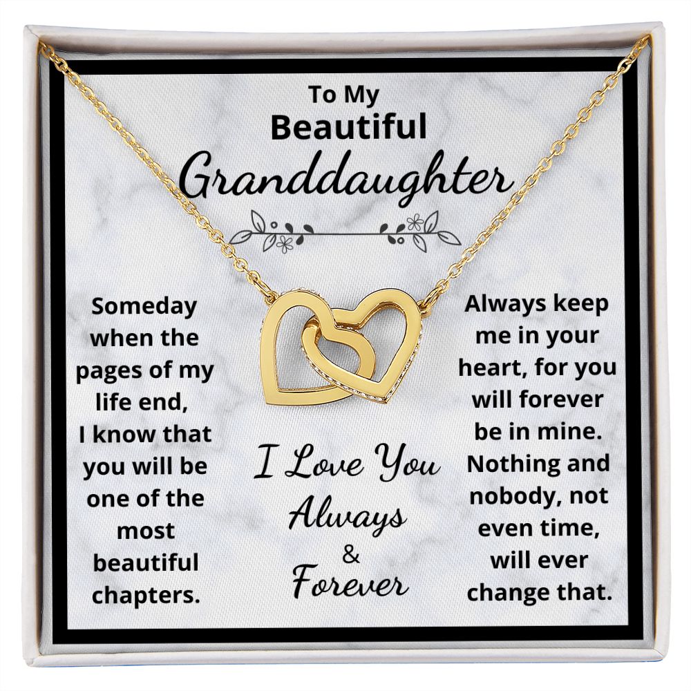 Granddaughter, Someday When The Pages Of My Life End, Interlocking Hearts Necklace, Holiday