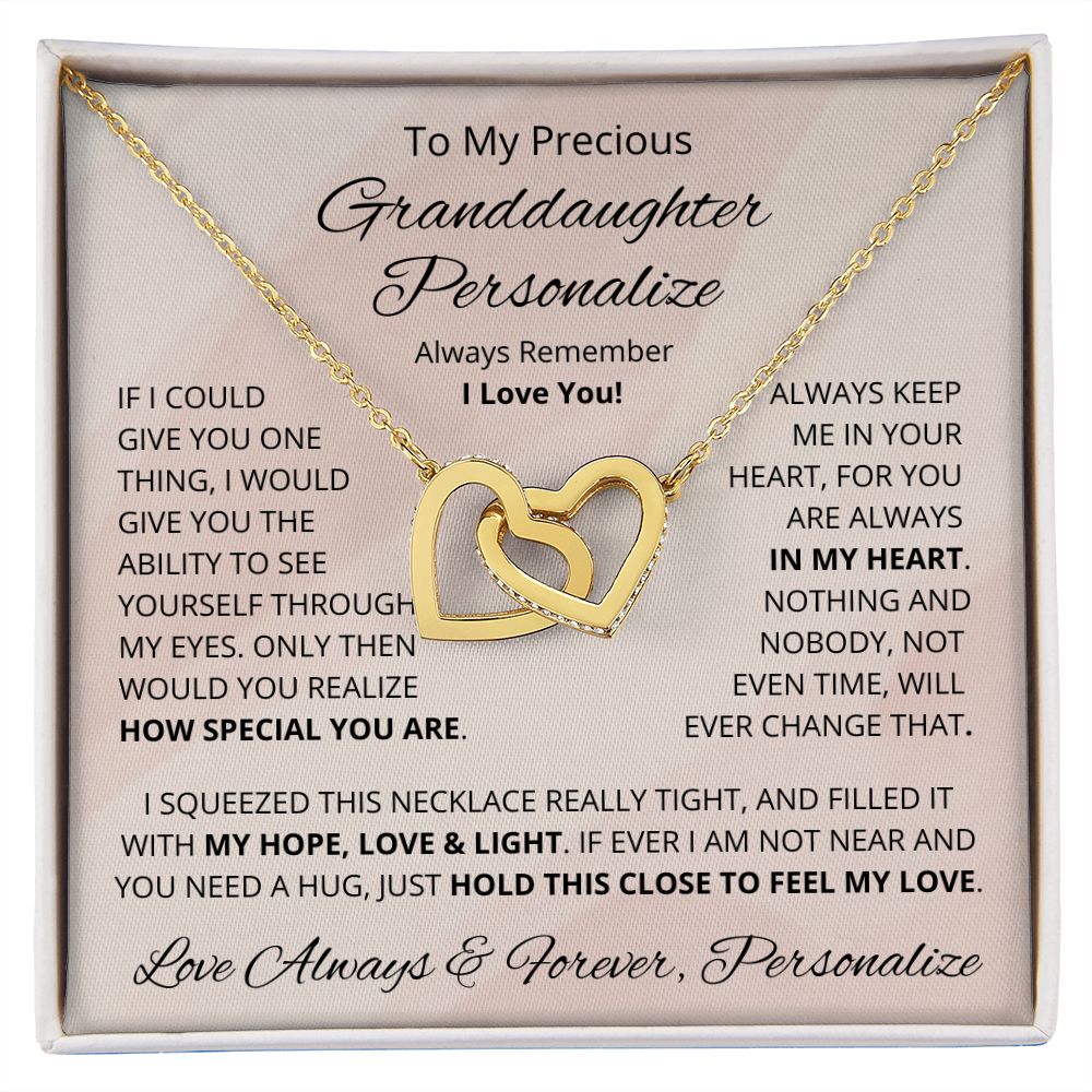 Granddaughter, Interlocking Hearts Necklace