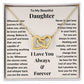 Daughter, Wherever Your Journey In Life Takes You, Interlocking Hearts Necklace, Holiday