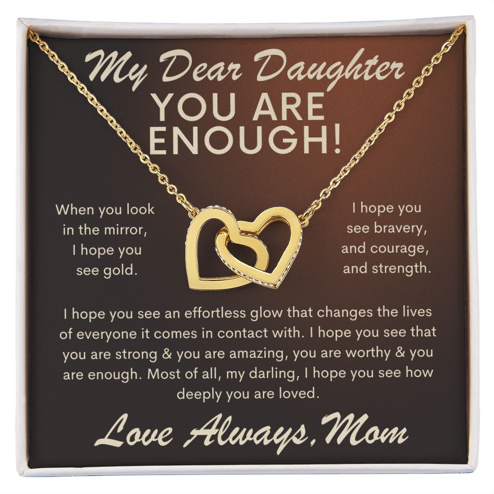 Daughter Gift, Interlocking Hearts Necklace