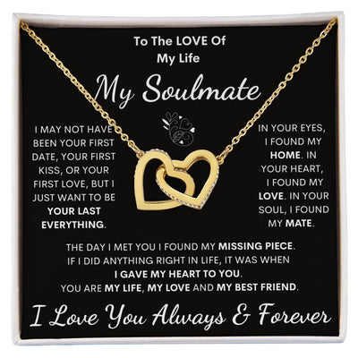 Soulmate, Love Of My Life, Interlocking Hearts Necklace, Birthday, Holiday