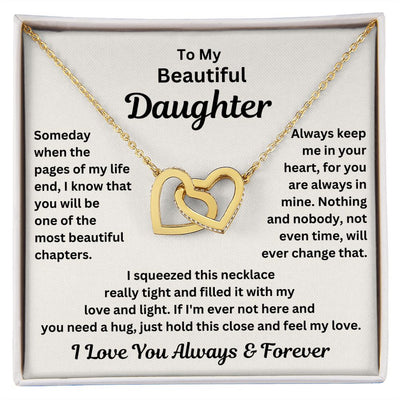 Daughter, Someday When The Pages Of My Life End, Interlocking Hearts Necklace, Holiday