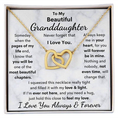Granddaughter, Never Forget That I Love You, Interlocking Hearts Necklace, Holiday