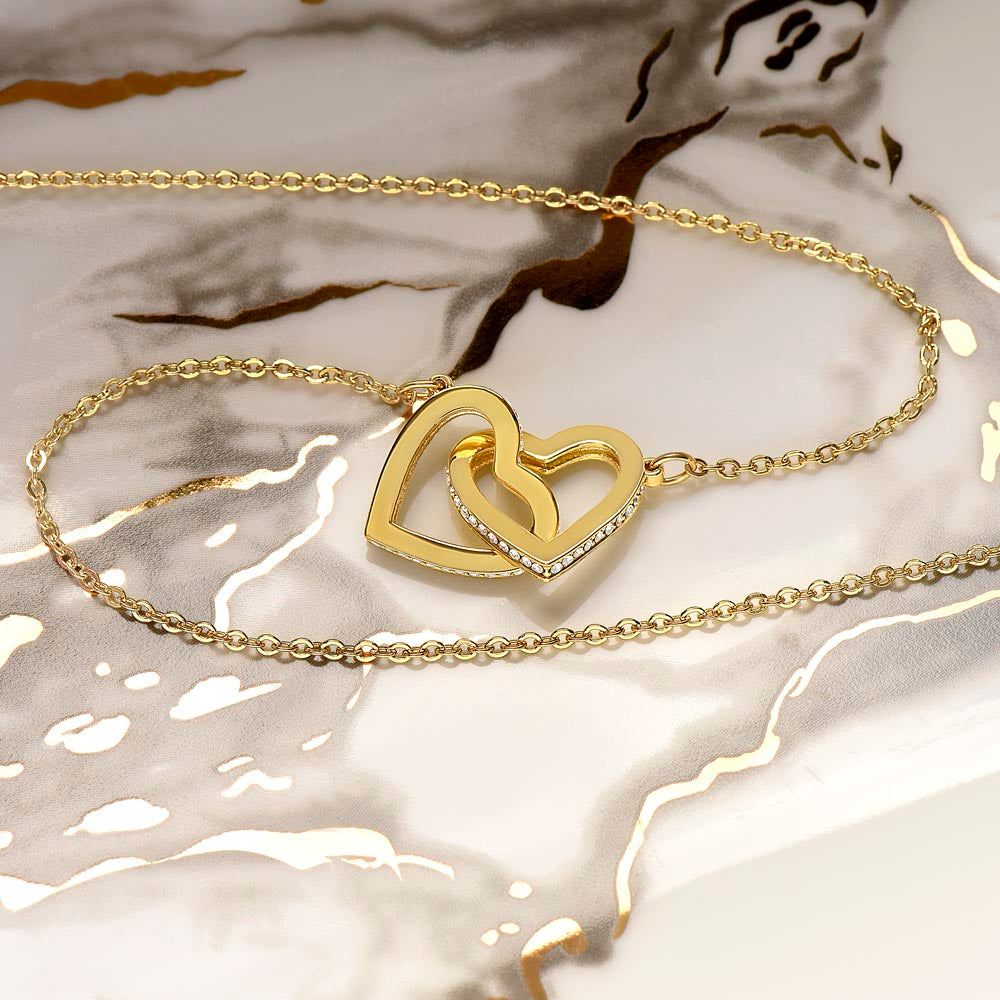 Daughter, I May Not Be With You All The Time, Interlocking Hearts Necklace, Holiday