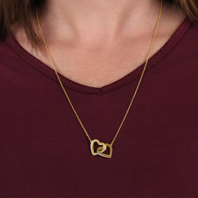 Daughter from Mom, Pages Of My Life, Interlocking Hearts Necklace, Birthday, Holiday
