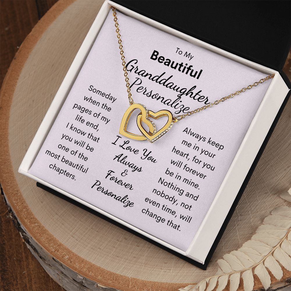 Granddaughter, Interlocking Hearts Necklace
