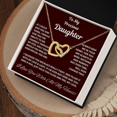 Daughter, If I could Give You One Thing, Interlocking Hearts Necklace, Holiday