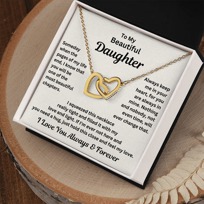 Daughter, Someday When The Pages Of My Life End, Interlocking Hearts Necklace, Holiday