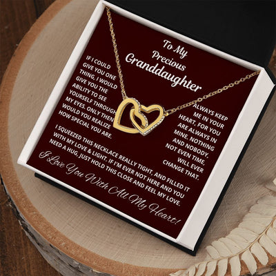 Granddaughter, If I Could Give You One Thing, Interlocking Hearts Necklace, Holiday