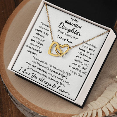 Daughter, I Squeezed This Necklace Really Tight, Interlocking Hearts Necklace, Holiday