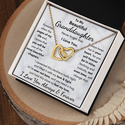 Granddaughter, Never Forget That I Love You, Interlocking Hearts Necklace, Holiday
