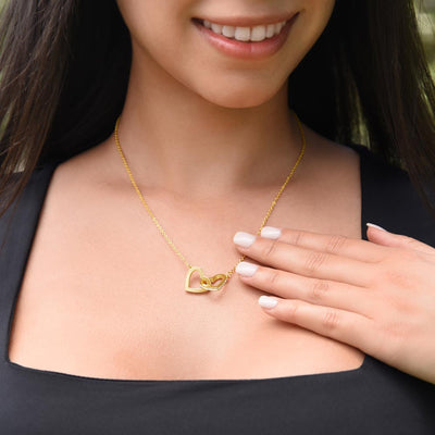 Daughter, I May Not Be With You All The Time, Interlocking Hearts Necklace, Holiday