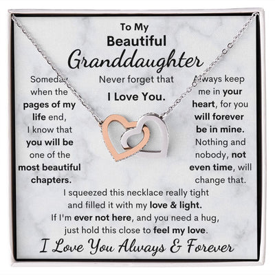 Granddaughter, Never Forget That I Love You, Interlocking Hearts Necklace, Holiday