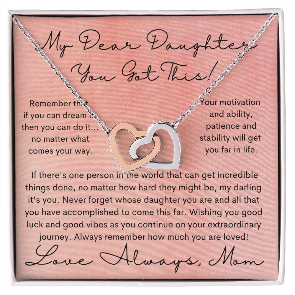 Daughter Gift, Interlocking Hearts Necklace