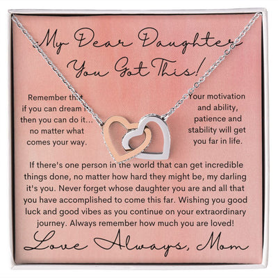 Daughter Gift, Interlocking Hearts Necklace