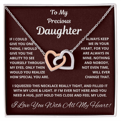 Daughter, If I could Give You One Thing, Interlocking Hearts Necklace, Holiday