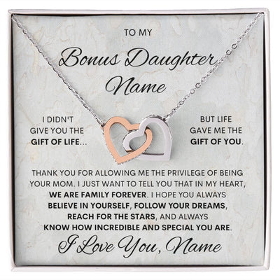 Bonus Daughter, Interlocking Hearts Necklace