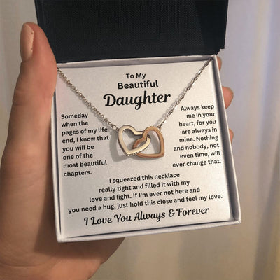 Daughter, Someday When The Pages Of My Life End, Interlocking Hearts Necklace, Holiday