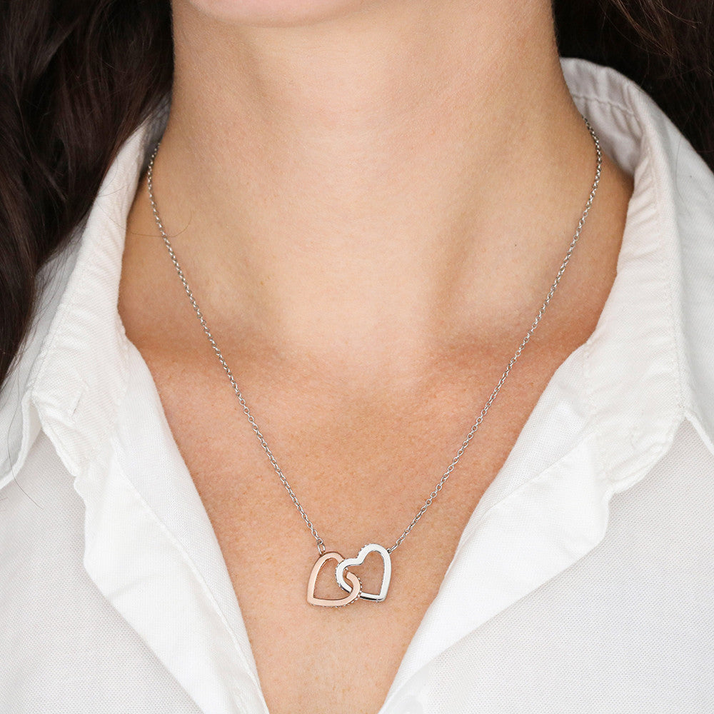 Daughter, Wherever Your Journey In Life Takes You, Interlocking Hearts Necklace, Holiday