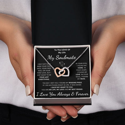 Soulmate, Love Of My Life, Interlocking Hearts Necklace, Birthday, Holiday