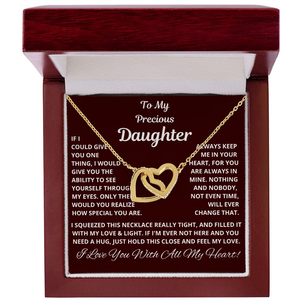 Daughter, If I Could Give You One Thing, Interlocking Hearts Necklace, Holiday
