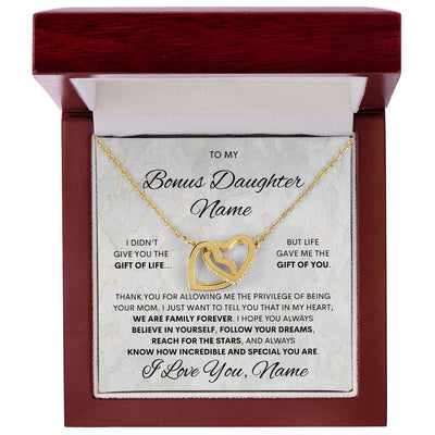 Bonus Daughter, Interlocking Hearts Necklace