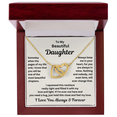 Daughter, Someday When The Pages Of My Life End, Interlocking Hearts Necklace, Holiday