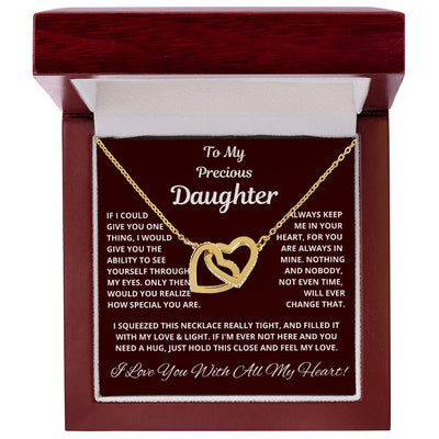 Daughter, If I could Give You One Thing, Interlocking Hearts Necklace, Holiday