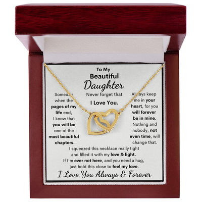 Daughter, I Squeezed This Necklace Really Tight, Interlocking Hearts Necklace, Holiday