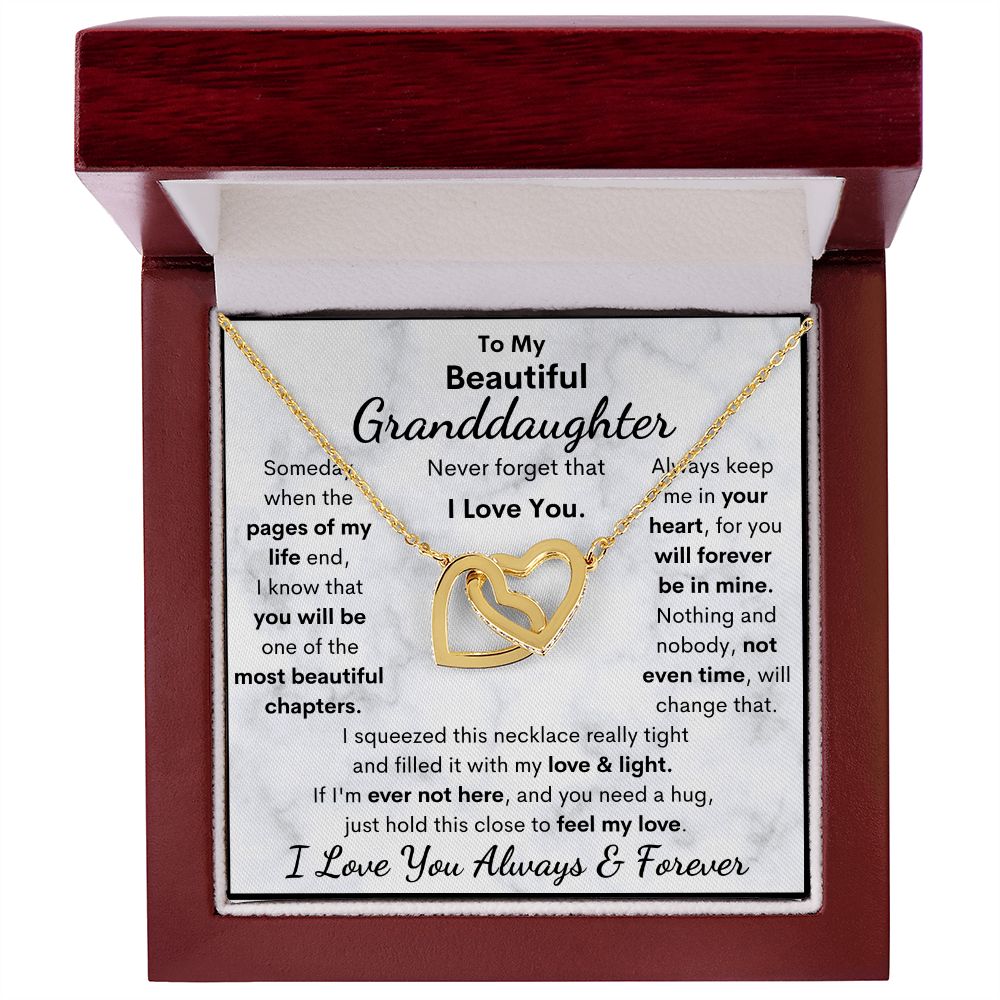 Granddaughter, Never Forget That I Love You, Interlocking Hearts Necklace, Holiday