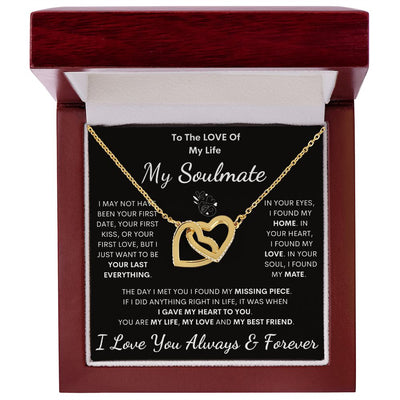 Soulmate, Love Of My Life, Interlocking Hearts Necklace, Birthday, Holiday