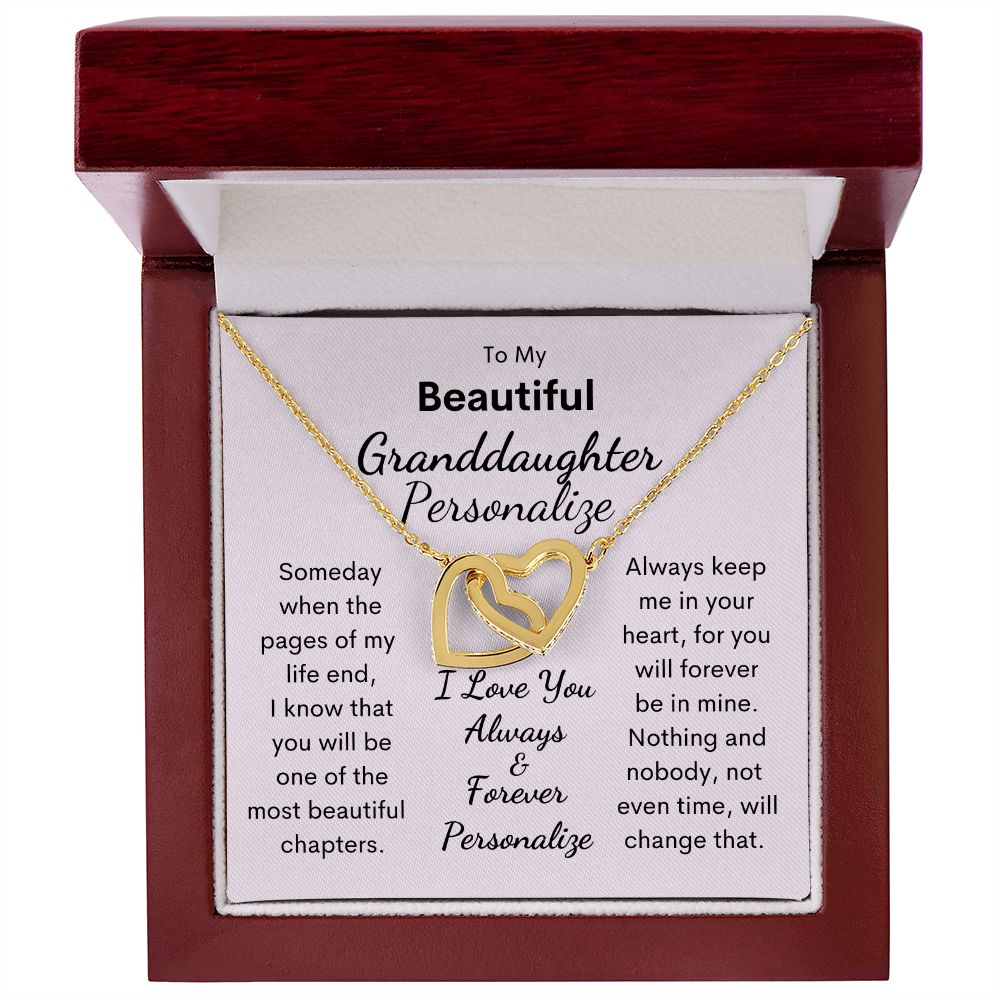 Granddaughter, Interlocking Hearts Necklace