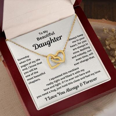 Daughter, Someday When The Pages Of My Life End, Interlocking Hearts Necklace, Holiday