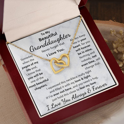 Granddaughter, Never Forget That I Love You, Interlocking Hearts Necklace, Holiday