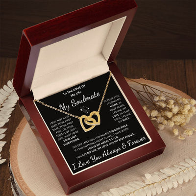 Soulmate, Love Of My Life, Interlocking Hearts Necklace, Birthday, Holiday