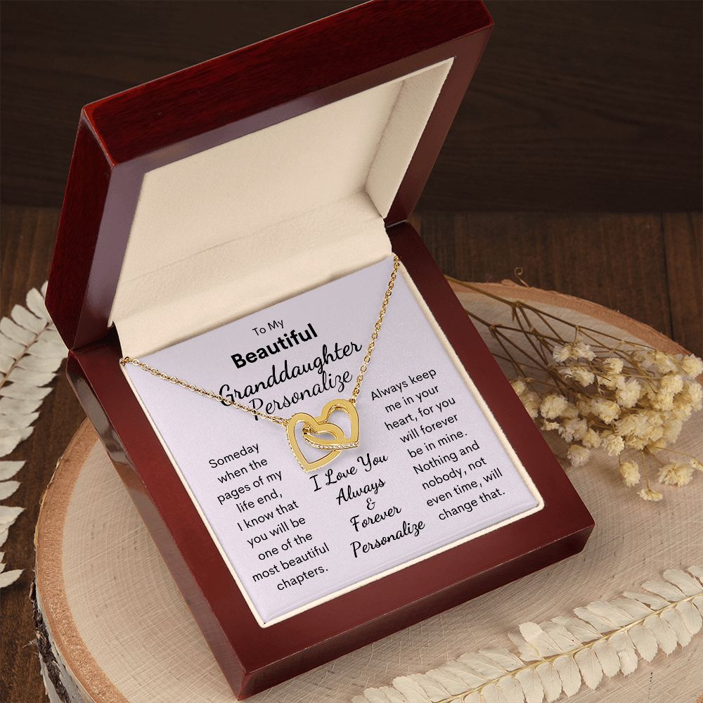 Granddaughter, Interlocking Hearts Necklace